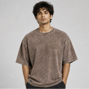 Acid wash Brown Oversized Tshirt
