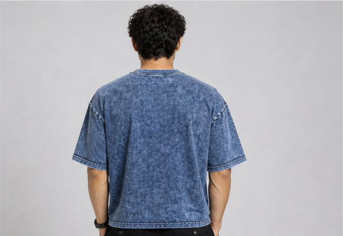 Blue Acid Wash Oversized T-shirt - Image 4