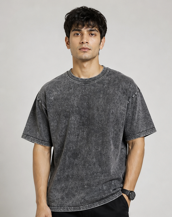 Oversized Acid wash plain Tshirt