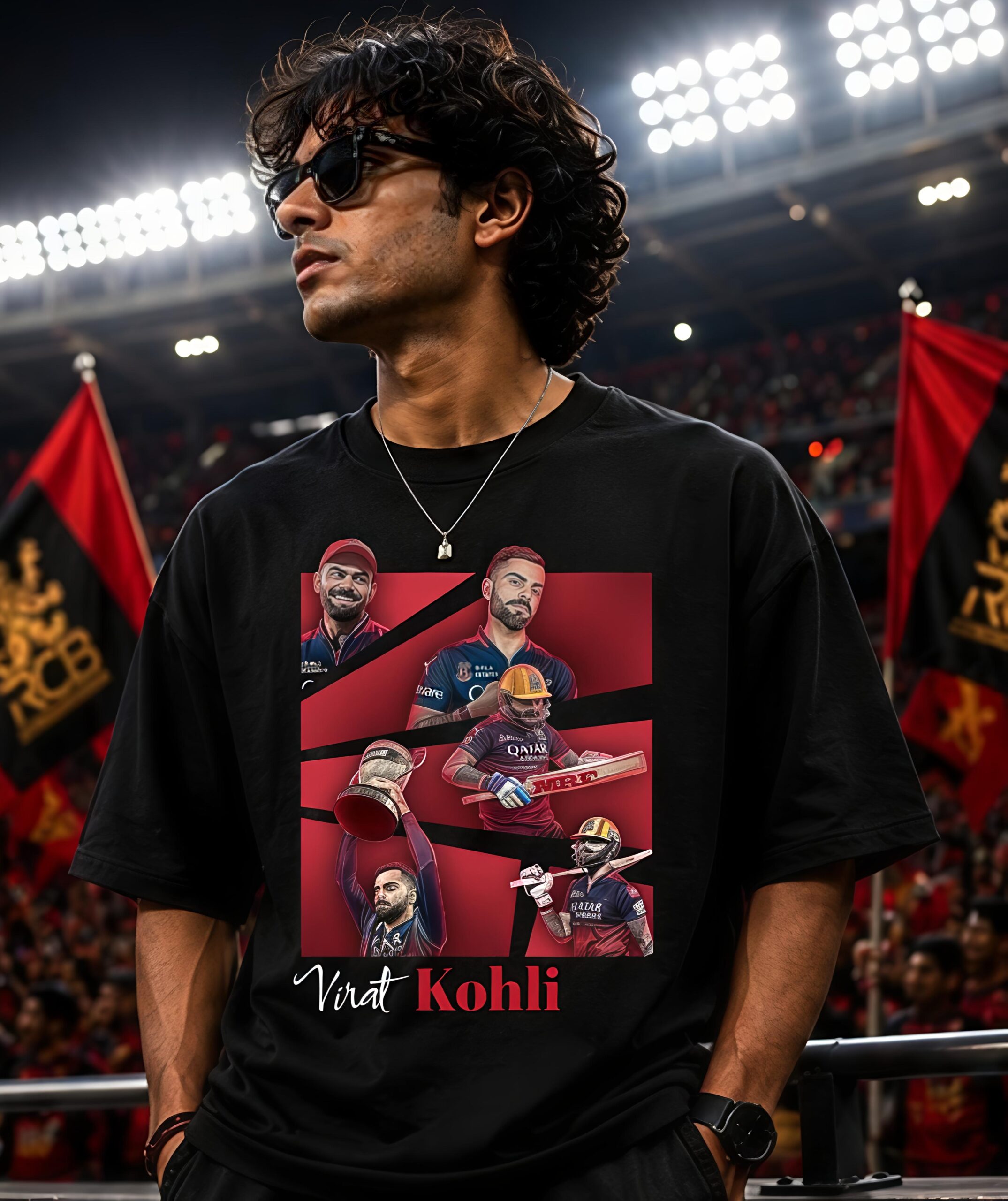 RCB Fan Black & White T- Shirt - Image 2